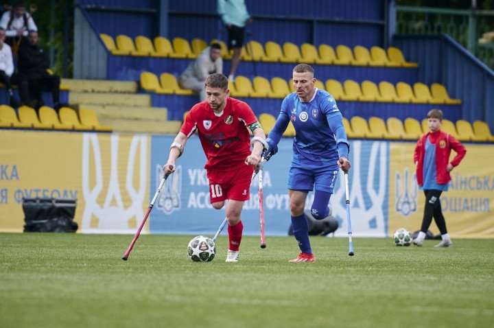 A game of amputee football during tournament held in Kyiv. (Source: Dan Balashov) A game of amputee football during tournament held in Kyiv. (Source: Dan Balashov)