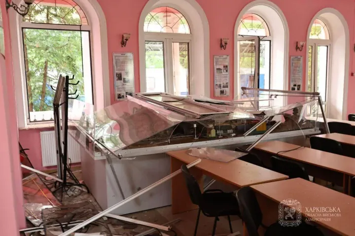 Entrance hall of the Kharkiv Children’s Railway shows extensive interior damage following the June 7 airstrike. (Source: Kharkiv Regional Military Administration) Entrance hall of the Kharkiv Children’s Railway shows extensive interior damage following the June 7 airstrike. (Source: Kharkiv Regional Military Administration)