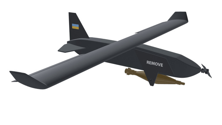 Blitz interceptor drone on display. (Source: Global Mark) Blitz interceptor drone on display. (Source: Global Mark)