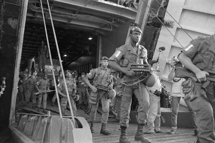 French legionnaires land in the port of Beirut, 1982. Photo by Dominique FAGET / AFP) (Photo by DOMINIQUE FAGET/AFP via Getty Images French legionnaires land in the port of Beirut, 1982. Photo by Dominique FAGET / AFP) (Photo by DOMINIQUE FAGET/AFP via Getty Images