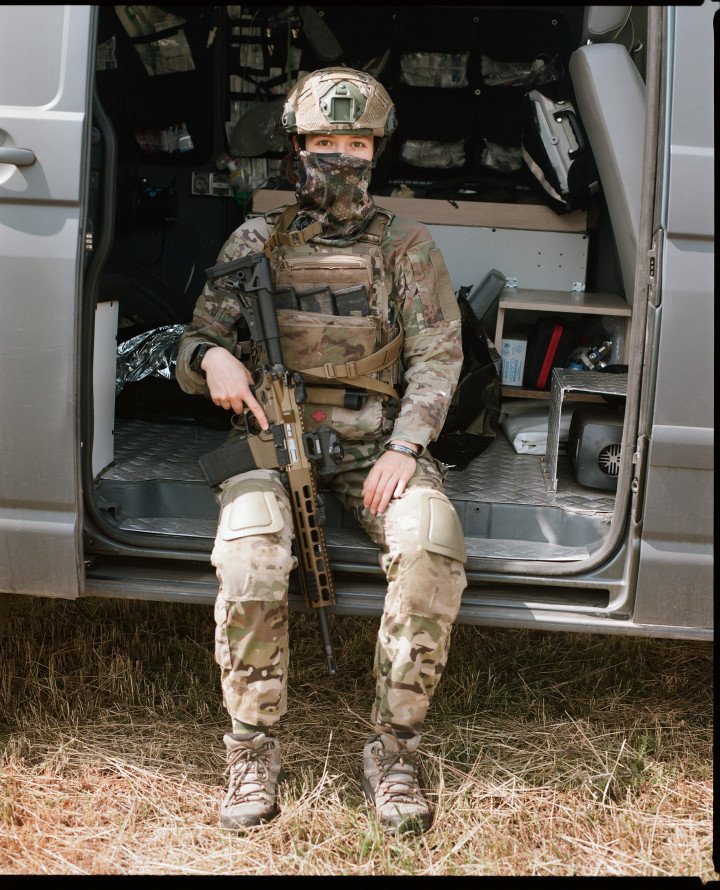 Liza, a 28-year-old medic of "Snake" group. Liza, a 28-year-old medic of "Snake" group.