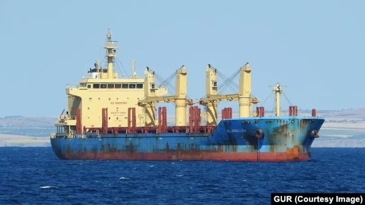 Cargo vessel ZAFAR used to transport stolen Ukrainian grain. (Source: Ukraine’s Defense Intelligence)