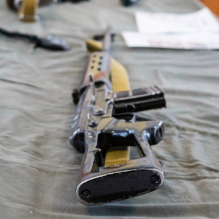 The metal stock of an SVD sniper rifle during a Russian National Guard sniper training exercise in Moscow, February 7, 2018. (Source: Getty Images)