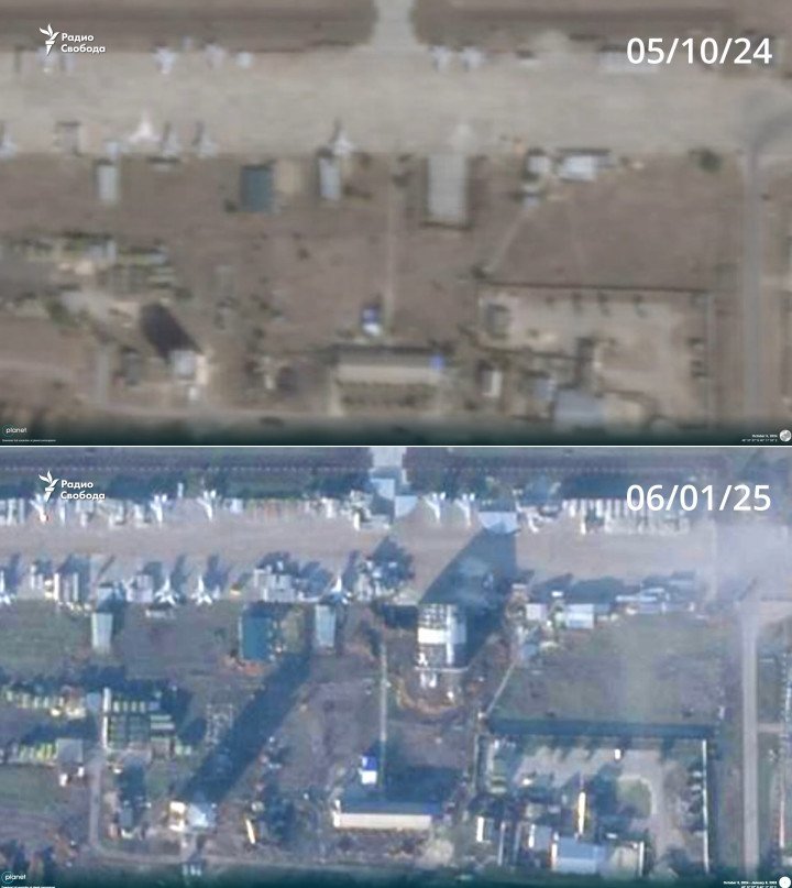 Air defense positions at the Russian airbase in Rostov region. (Source: Radio Svoboda) Air defense positions at the Russian airbase in Rostov region. (Source: Radio Svoboda)