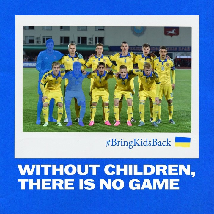 Ukraine’s National Football Team players’ digital flash mob on Instagram aimed at bringing attention to the Ukrainian children abducted by Russia. (Source: uafukraine and bringkidsback_ua / Instagram) Ukraine’s National Football Team players’ digital flash mob on Instagram aimed at bringing attention to the Ukrainian children abducted by Russia. (Source: uafukraine and bringkidsback_ua / Instagram)