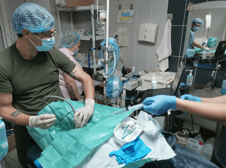 Aurimas Pečkauskas during his mission in Ukraine. (Source: LRT/personal archive) Aurimas Pečkauskas during his mission in Ukraine. (Source: LRT/personal archive)