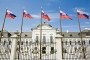 Grassalkovich Palace and Slovak Flags. (Source: Getty Images)