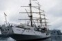 The Druzhba (Friendship) frigate, a three-masted training ship that is Ukraine’s only sailing ship, is moored in Praktychna Harbour at the Odesa Sea Trade Port, Odesa, southern Ukraine, on July 5, 2021.