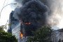 A medical facility burns after a Russian drone strike in Kyiv on September 28, 2026. (Source: Getty Images)