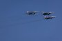 Polish Air Force Russian-made MiG-29 fighters take part in a military parade in Warsaw on Polish Army Day on August 15, 2023. (Source: Getty Images)