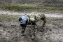 A war dog drone walks during a test with drones designed for the Ukrainian Armed Forces in the Kyiv region, Ukraine, on January 29, 2025.
