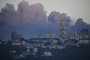 Smoke rises over Kyiv during a Russian missile and drone attack on the Ukrainian capital on May 24, 2026. (Source: Getty Images)