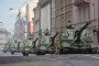 Russian 2S19 Msta-S self-propelled artillery systems during a Victory Day parade rehearsal in St. Petersburg, Russia, April 2017. (Source: Getty Images)
