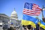 Supporters of Ukraine celebrate after House of Representatives passed bills, including aid to Ukraine, on Capitol Hill in Washington DC, United States on April 20, 2024. (Source: Getty Images)