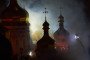 Firefighters work to extinguish a blaze at the Kyiv-Pechersk Lavra after a Russian attack on Kyiv. (Photo: Mykyta Shandyba/UNITED24 Media)