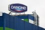 A Danone logo sits on display above the Group Danone in Russia dairy production plant, operated by Danone SA, in Saint Petersburg, Russia. on September 23, 2014. (Source: Getty Images)