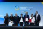 Representatives of SkyFall and Poland's Bank Gospodarstwa Krajowego (BGK) pose after signing a memorandum of understanding during the Ukraine Recovery Conference 2026 in Gdańsk, Poland. (Source: SkyFall)
