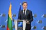 NATO Secretary General Mark Rutte and Lithuanian Prime Minister Mindaugas Sinkevicius hold a joint press conference at NATO Headquarters in Brussels, Belgium on September 29, 2026. (Source: Getty Images)
