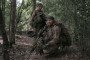 Ukrainian infantrymen of the 47th Separate Mechanized Brigade head for rotation after leaving their forward positions on August 28, 2026, in the Sumy region, Ukraine.