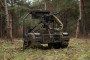 Ukrainian Droid TW-12.7 unmanned ground vehicle armed with an M2 Browning heavy machine gun.