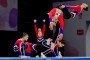 Athletes of the Russian Tyumen region team perform in the “Aerobic Dance” category finals during the Russian Aerobic Gymnastics Championship in Moscow, Russia, on April 28, 2026. (Source: Getty Images)