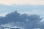 Smoke rising from a 330 kV electrical substation in Sevastopol, Crimea.