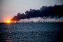 The Crimean Bridge burns after an explosion in the Kerch Strait on October 8, 2022. Illustrative photo. (Source: Getty Images)