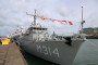 The Alkmaar-class minehunter Henichesk moored at port after entering service with the Ukrainian Navy. (Source: Ukrainian Navy)
