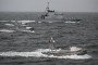 Several US Navy Unmanned Surface Vessel (USV) drone boats sail next to a British Royal Navy P200 Patrol Craft during the NATO exercise BALTOPS 26 on June 15, 2026 off the coast of Gdynia, Poland. (Source: Getty Images)