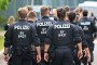 Police patrol around the fairgrounds in Erfurt, eastern Germany, on July 3, 2026.