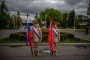 Members of Russia's Yunarmiya (Young Army) youth patriotic movement stand with a Russian tricolor flag during a ceremony dedicated to the Victory Day  in Moscow on May 8, 2025. Illustrative photo. (Source: Getty Images)