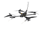 Vyriy’s lightweight FPV drone equipped with spring-mounted landing gear, exposed carbon frame, and high-gain antenna for enhanced signal resilience. (Source: Vyriy Drone)