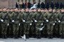 Russian troops attend a rehearsal for the Victory Day military parade in Saint Petersburg on April 23, 2026. (Source: Getty Images)