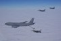 US Air Force KC-135 Stratotanker and 3 F-16 fighter jets over Alaska, April 2026. (Source: ANRALCOM/X)