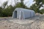 A view of the mobile bomb shelter that is installed in Kyiv, Ukraine, on June 22, 2023.