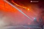 Firefighters battle a blaze at food-storage warehouses after a reported Russian drone strike on the outskirts of Dnipro on August 3, 2026. (Source: Dnipropetrovsk Regional Military Administration)