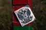 The coat of arms of Russia hangs from a post on the Estonian-Russian border. (Source: Getty Images)