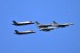 F-35 and F-16 fighter jets of the Belgian Air Component perform a demonstration flight within the scope of the Belgian Air Force Days at Florennes Air Base in Florennes, Belgium, on June 28, 2026. (Source: Getty Images)