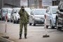 A serviceman from Moldova’s breakaway Transnistria region records media activity at the Varnita crossing point on March 1, 2024. (Source: Getty Images)