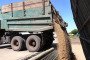 A truck dumps harvested grain into a temporary storage facility at Gagarin Agricultural Firm LLC in the Kharkiv region, Ukraine. (Source: Getty Images)