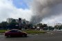 Smoke rises from the area of the Russian oil producer Gazprom Neft's Moscow oil refinery as seen from Dzerzhinsky in the Moscow region on September 20, 2026. (Source: Getty Images)