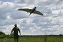 A serviceman of the State Border Guard Service of Ukraine launches an UAV for a patrol flight along the Ukraine-Belarus border in Chernigiv region on June 1, 2026. (Source: Getty Images)