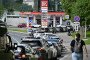 People queue to refuel their cars at a Lukoil petrol station in Moscow on June 30, 2026. (Source: Getty Images)