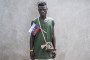 A demonstrator with a Russian flag poses with the emblem of Russia inserted into the shoulder strap of his bag, on March 22, 2023. Illustrative photo. (Source: Getty Images)