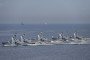 Russian Pacific Fleet Project 12411 missile corvettes during a Navy Day parade off Vladivostok on July 30, 2023. (Source: Getty Images)