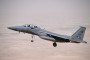 A Saudi fighter jet escorts Air Force One into Riyadh on May 13, 2025. (Source: Getty Images)