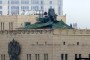 Russian Pantsir air defense system on top of the Russian Ministry of Defense building in Moscow, 2023.