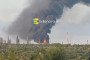 Smoke and flames rise from the Syzran Oil Refinery in Russia's Samara region following an overnight drone strike on August 4. (Source: Exilenova+)