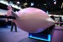 This photograph shows a stuffed pink flamingo perched on an FP-5 Flamingo cruise missile in Paris on June 16, 2026.