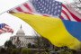 Ukrainian flag outside of the US Capitol on February 11, 2024, in Washington, DC. (Source: Getty Images)